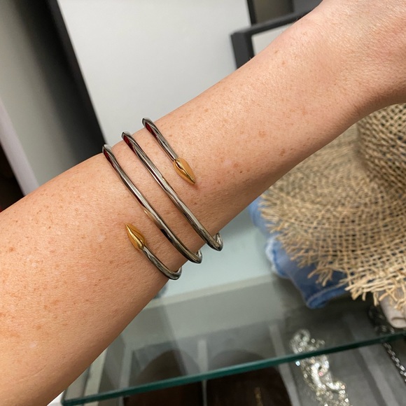 Rachel Zoe mixed metal arm cuff/ Bangle - Picture 2 of 2